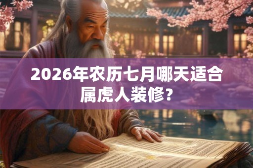 2026年农历七月哪天适合属虎人装修？