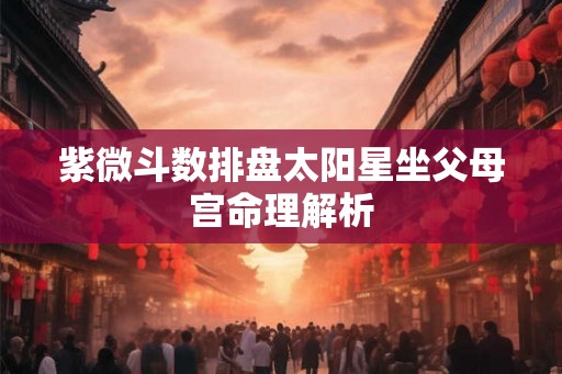 紫微斗数排盘太阳星坐父母宫命理解析