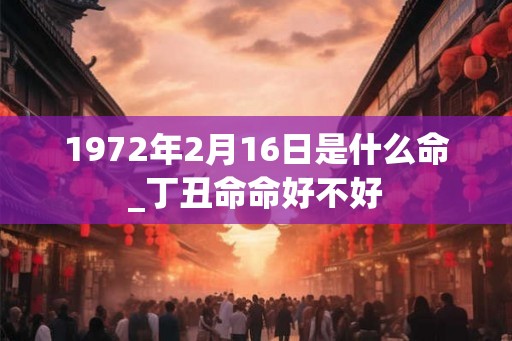 1972年2月16日是什么命_丁丑命命好不好