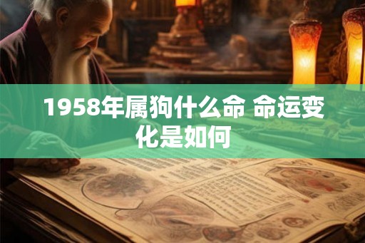 1958年属狗什么命 命运变化是如何