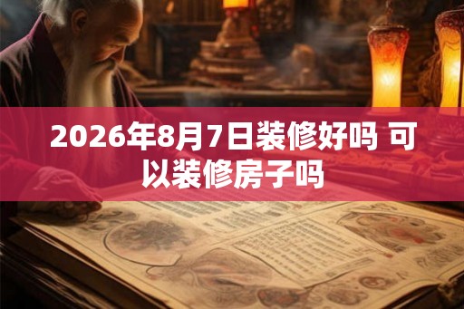 2026年8月7日装修好吗 可以装修房子吗
