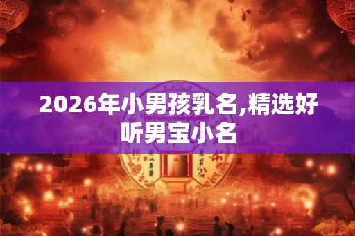 2026年小男孩乳名,精选好听男宝小名