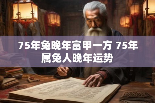 75年兔晚年富甲一方 75年属兔人晚年运势