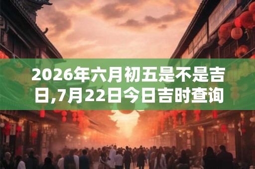 2026年六月初五是不是吉日,7月22日今日吉时查询