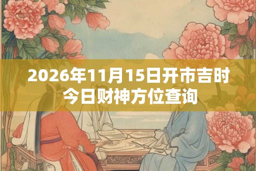 2026年11月15日开市吉时 今日财神方位查询