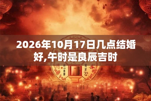 2026年10月17日几点结婚好,午时是良辰吉时 2026年10月17日几点结婚好,午时是良辰吉时