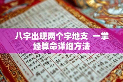 八字出现两个字地支  一掌经算命详细方法