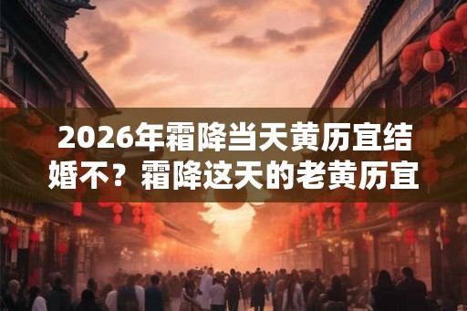 2026年霜降当天黄历宜结婚不？霜降这天的老黄历宜忌