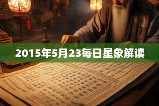 2015年5月23每日星象解读