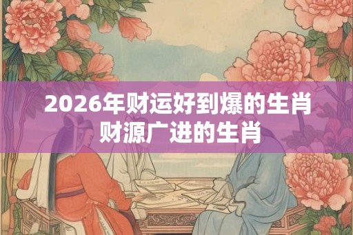 2026年财运好到爆的生肖 财源广进的生肖