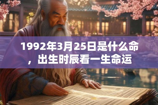 1992年3月25日是什么命，出生时辰看一生命运