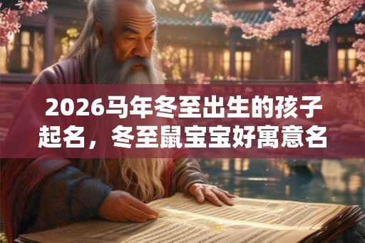 2026马年冬至出生的孩子起名，冬至鼠宝宝好寓意名字推荐