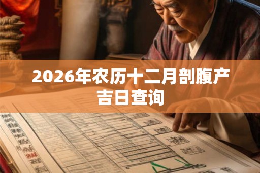 2026年农历十二月剖腹产吉日查询