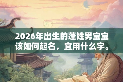 2026年出生的蓬姓男宝宝该如何起名，宜用什么字。