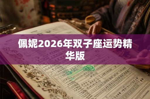 佩妮2026年双子座运势精华版