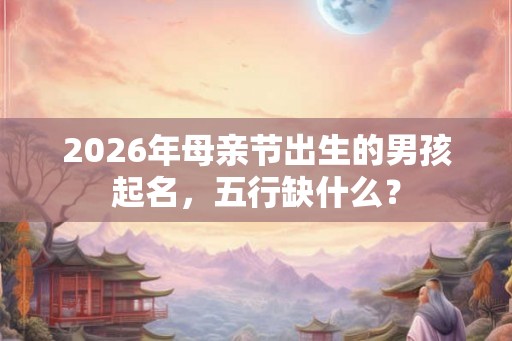 2026年母亲节出生的男孩起名，五行缺什么？