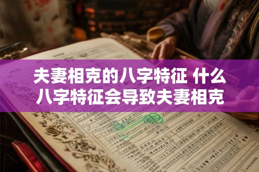 夫妻相克的八字特征 什么八字特征会导致夫妻相克