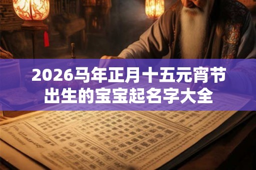 2026马年正月十五元宵节出生的宝宝起名字大全