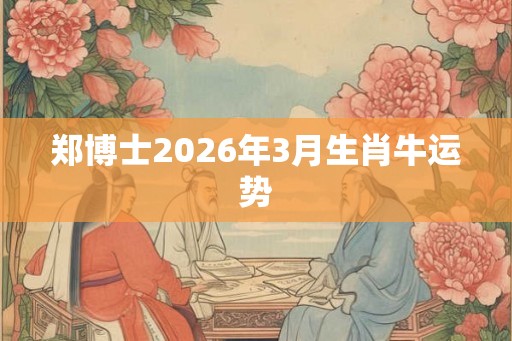 郑博士2026年3月生肖牛运势