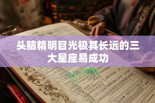 头脑精明目光极其长远的三大星座易成功