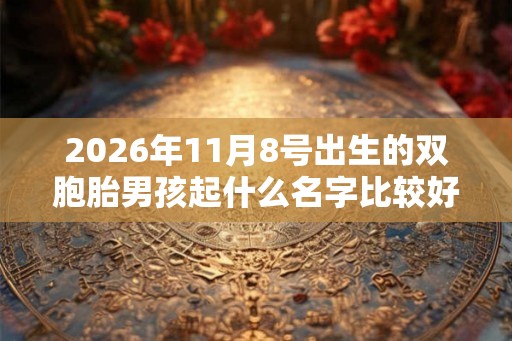 2026年11月8号出生的双胞胎男孩起什么名字比较好，五行属什么