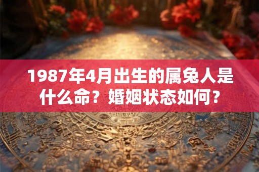 1987年4月出生的属兔人是什么命？婚姻状态如何？