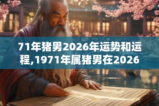 71年猪男2026年运势和运程,1971年属猪男在2026年运势 71年猪男2026年运势和运程,1971年属猪男在2026年运势