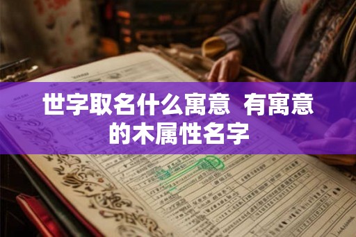世字取名什么寓意  有寓意的木属性名字