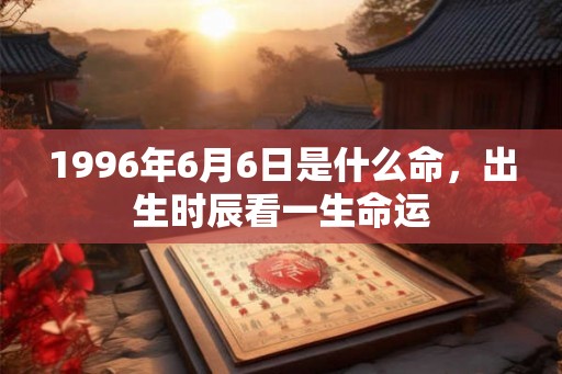1996年6月6日是什么命，出生时辰看一生命运