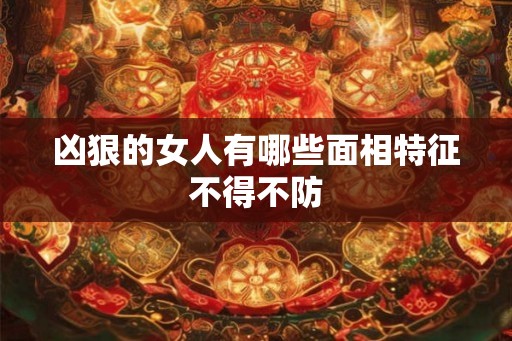 凶狠的女人有哪些面相特征不得不防