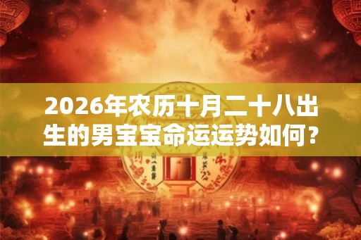 2026年农历十月二十八出生的男宝宝命运运势如何？