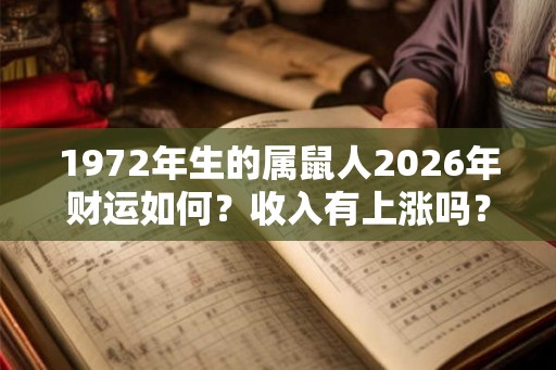 1972年生的属鼠人2026年财运如何？收入有上涨吗？