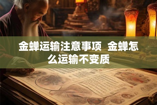 金蝉运输注意事项  金蝉怎么运输不变质