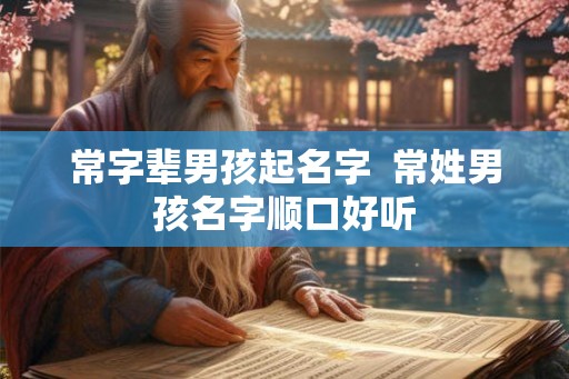常字辈男孩起名字 常姓男孩名字顺口好听 常字辈男孩起名字 常姓男孩名字顺口好听