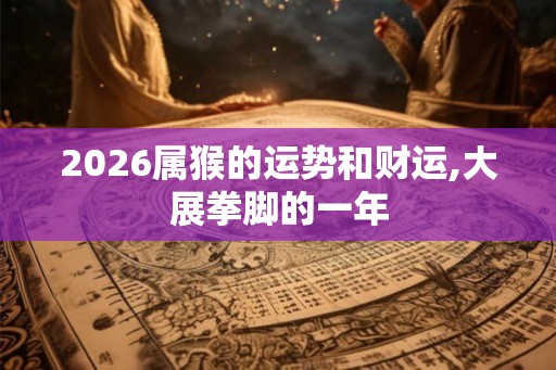 2026属猴的运势和财运,大展拳脚的一年 2026属猴的运势和财运,大展拳脚的一年