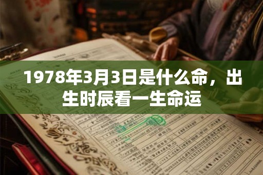 1978年3月3日是什么命，出生时辰看一生命运