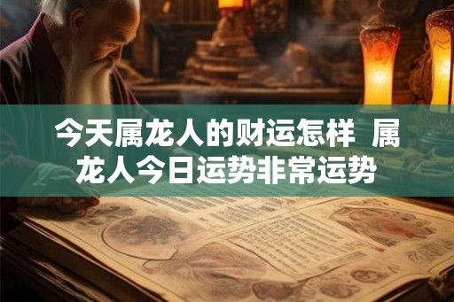 今天属龙人的财运怎样 属龙人今日运势非常运势 今天属龙人的财运怎样 属龙人今日运势非常运势