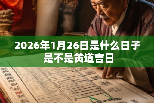 2026年1月26日是什么日子 是不是黄道吉日 2026年1月26日是什么日子 是不是黄道吉日