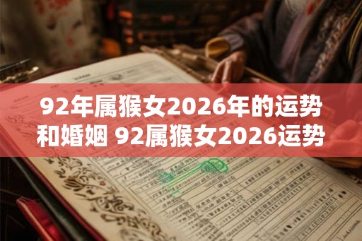 92年属猴女2026年的运势和婚姻 92属猴女2026运势婚姻如何