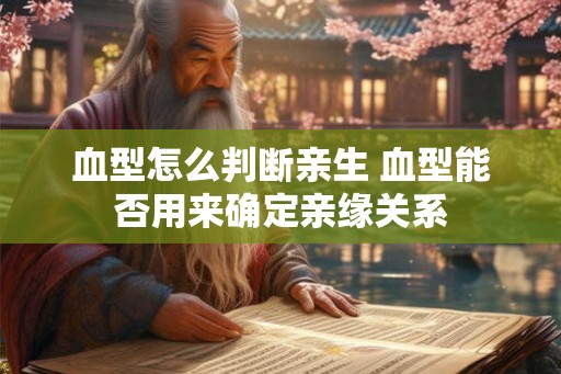 血型怎么判断亲生 血型能否用来确定亲缘关系