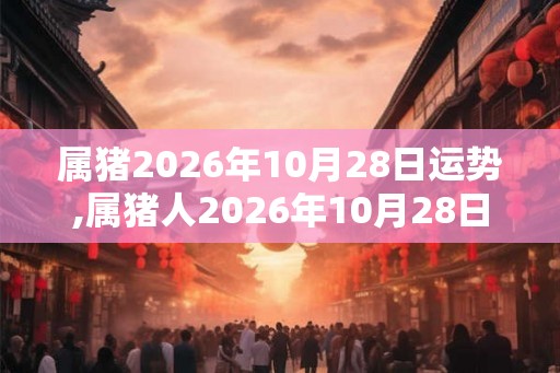属猪2026年10月28日运势,属猪人2026年10月28日财运,生肖猪2026年10月28日运势