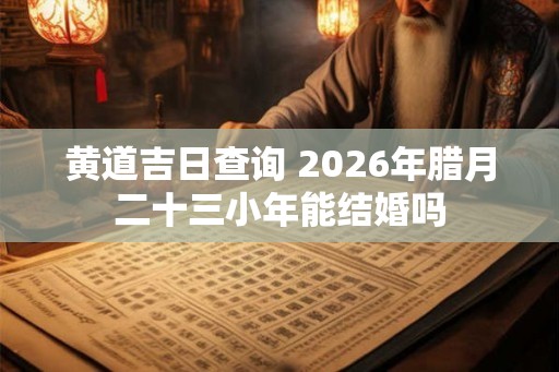 黄道吉日查询 2026年腊月二十三小年能结婚吗
