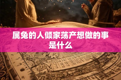属兔的人倾家荡产想做的事是什么
