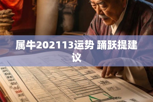 属牛202113运势 踊跃提建议
