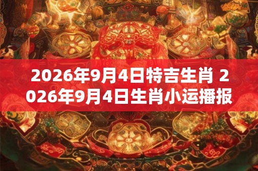 2026年9月4日特吉生肖 2026年9月4日生肖小运播报