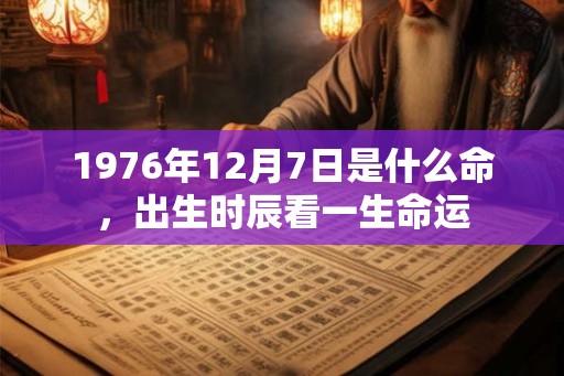 1976年12月7日是什么命，出生时辰看一生命运