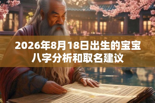 2026年8月18日出生的宝宝八字分析和取名建议