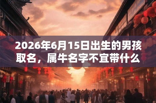 2026年6月15日出生的男孩取名,属牛名字不宜带什么字? 2026年6月15日出生的男孩取名,属牛名字不宜带什么字?