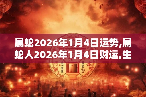 属蛇2026年1月4日运势,属蛇人2026年1月4日财运,生肖蛇2026年1月4日运势
