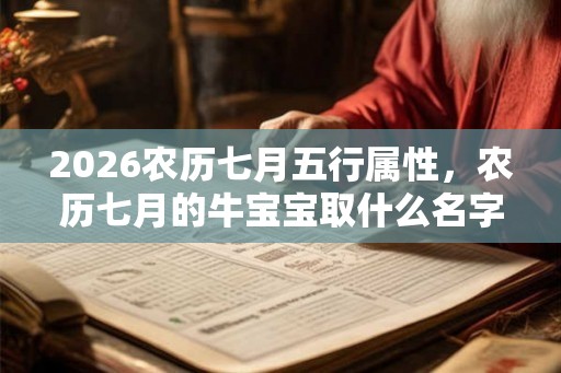 2026农历七月五行属性，农历七月的牛宝宝取什么名字好？